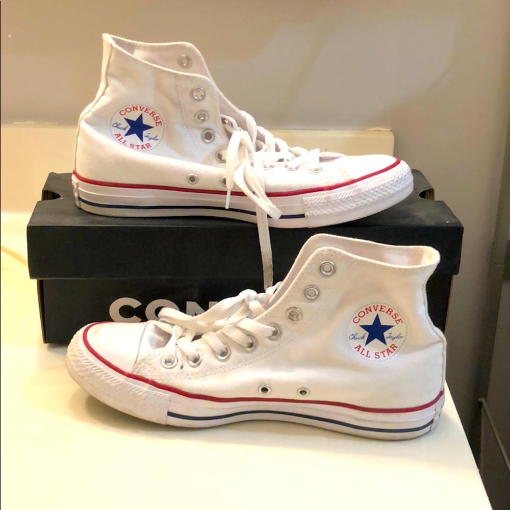 White converse high tops